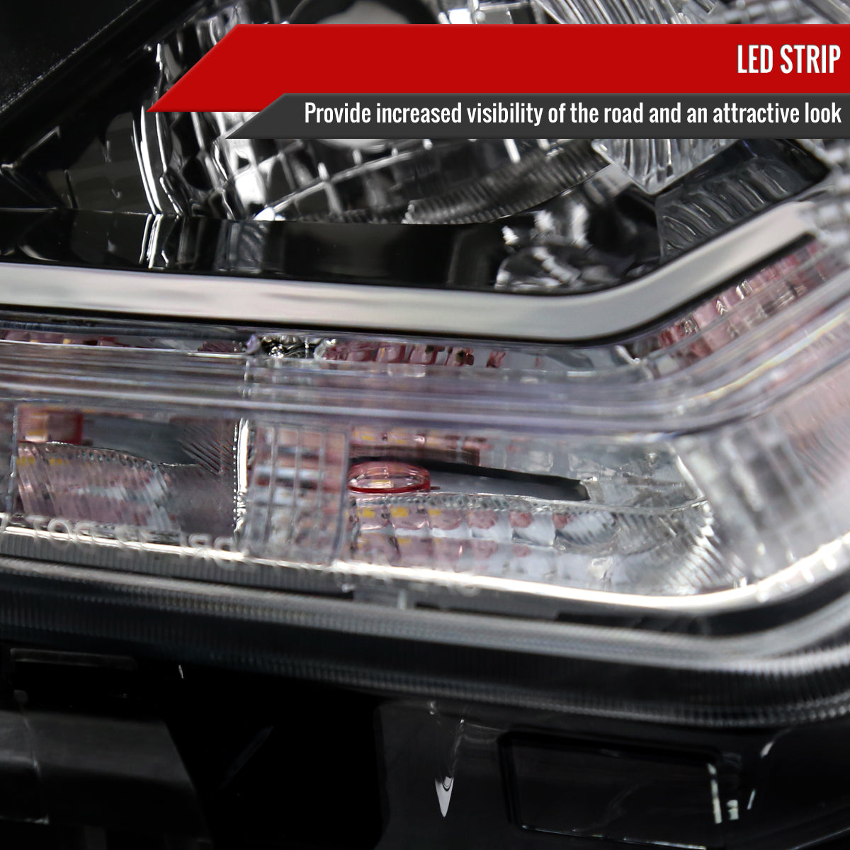 Spec-D 2015 Rogue Strip OE Passenger passenger-side custom headlights