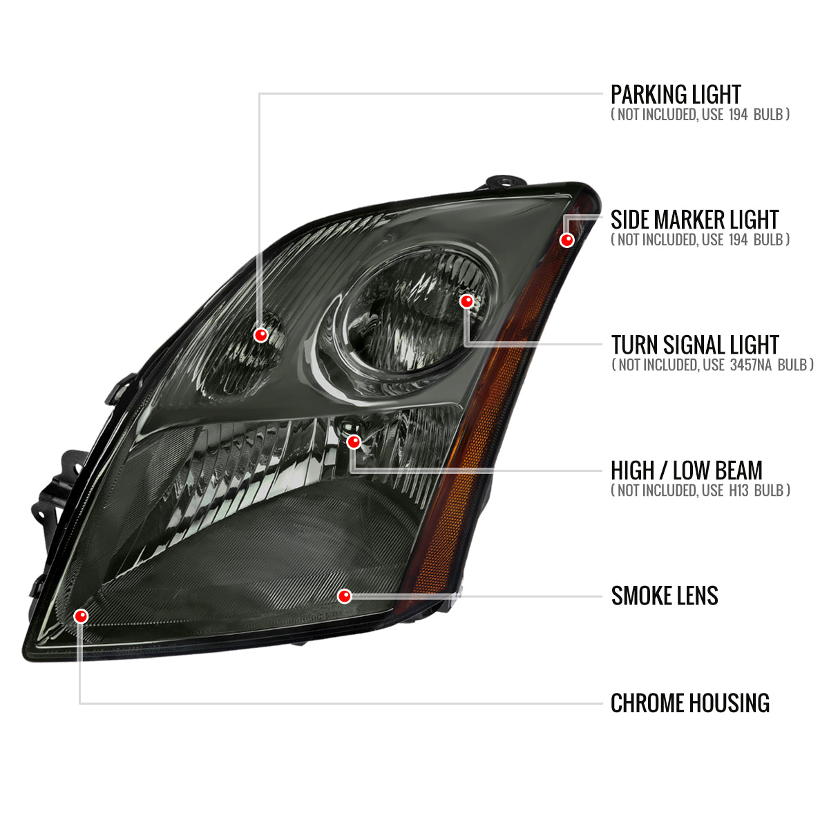 Spec-D Sentra Factory 09 chrome headlights