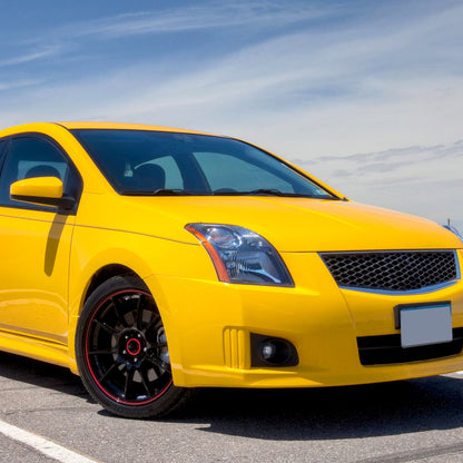 Spec-D 2007-2009 Nissan Sentra OE Style with Amber Reflector Black Headlights