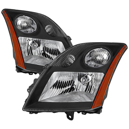 Spec-D 2007-2009 Nissan Sentra OE Style with Amber Reflector Black Headlights