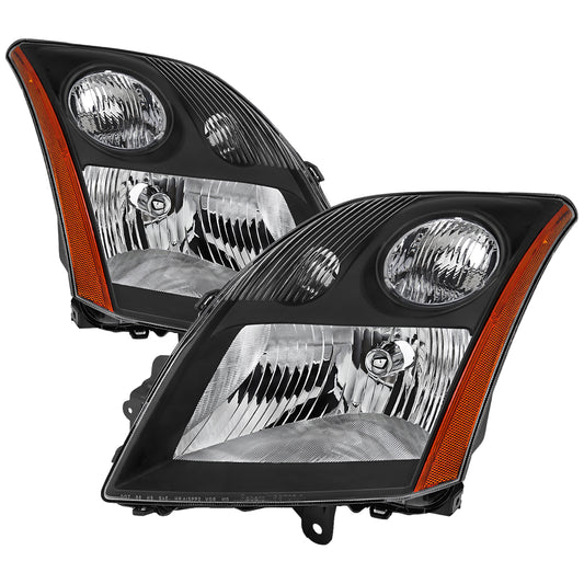 Spec-D 2007-2009 Nissan Sentra OE Style with Amber Reflector Black Headlights