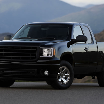 Spec-D 2007-2013 GMC Sierra 1500/2500/3500 LED Bar OE Style Black Headlights