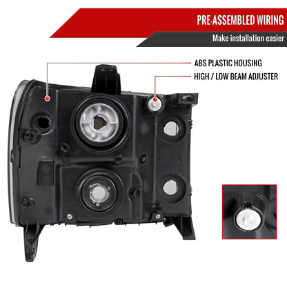 08 GMC Sierra 2500HD 3500HD Spec-D smoked LED Headlights