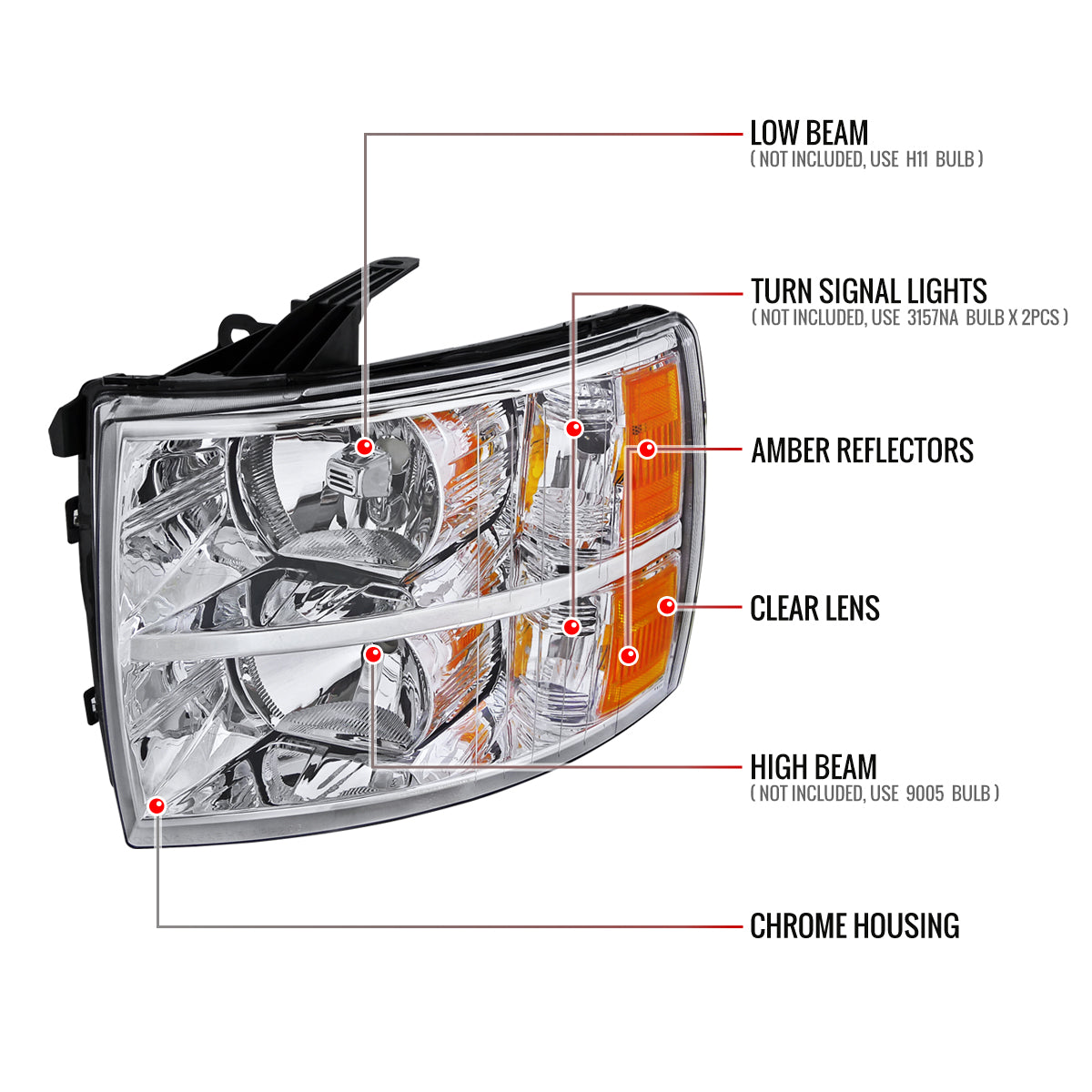 Spec-D chevrolet Silverado 2500HD 3500HD 09 headlights