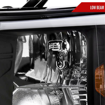 Spec-D 2007-2013 Chevrolet Silverado 1500/ 2007-2014 Silverado 2500HD 3500HD LED OE Style w/ Amber Reflector Black Headlights