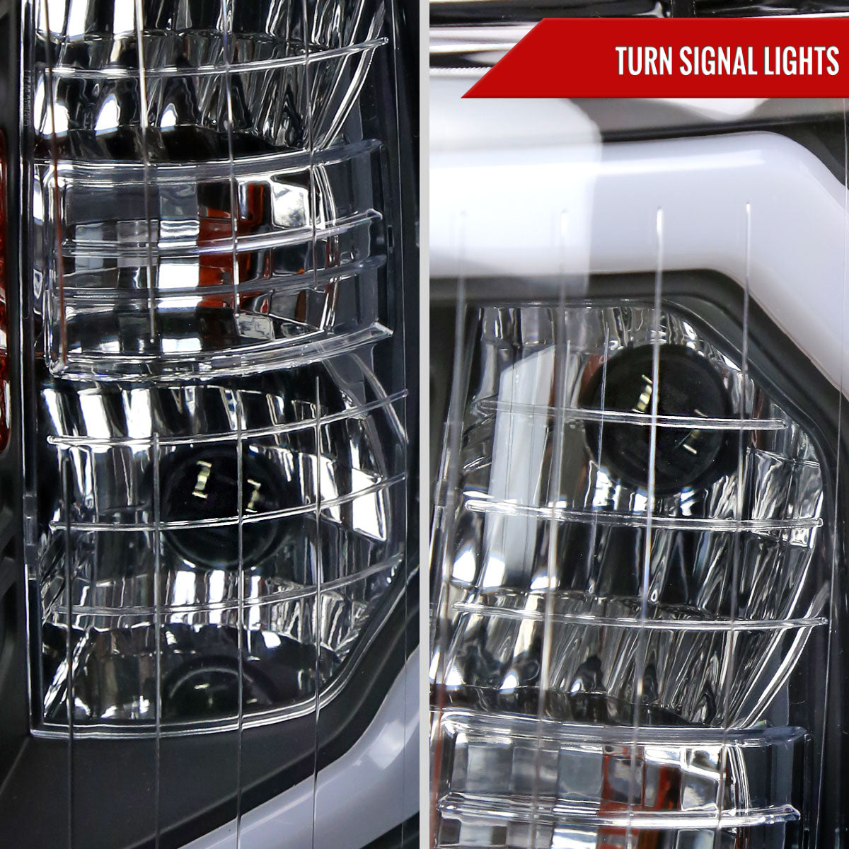 Spec-D 2007-2013 Chevrolet Silverado 1500/ 2007-2014 Silverado 2500HD 3500HD LED OE Style w/ Amber Reflector Black Headlights