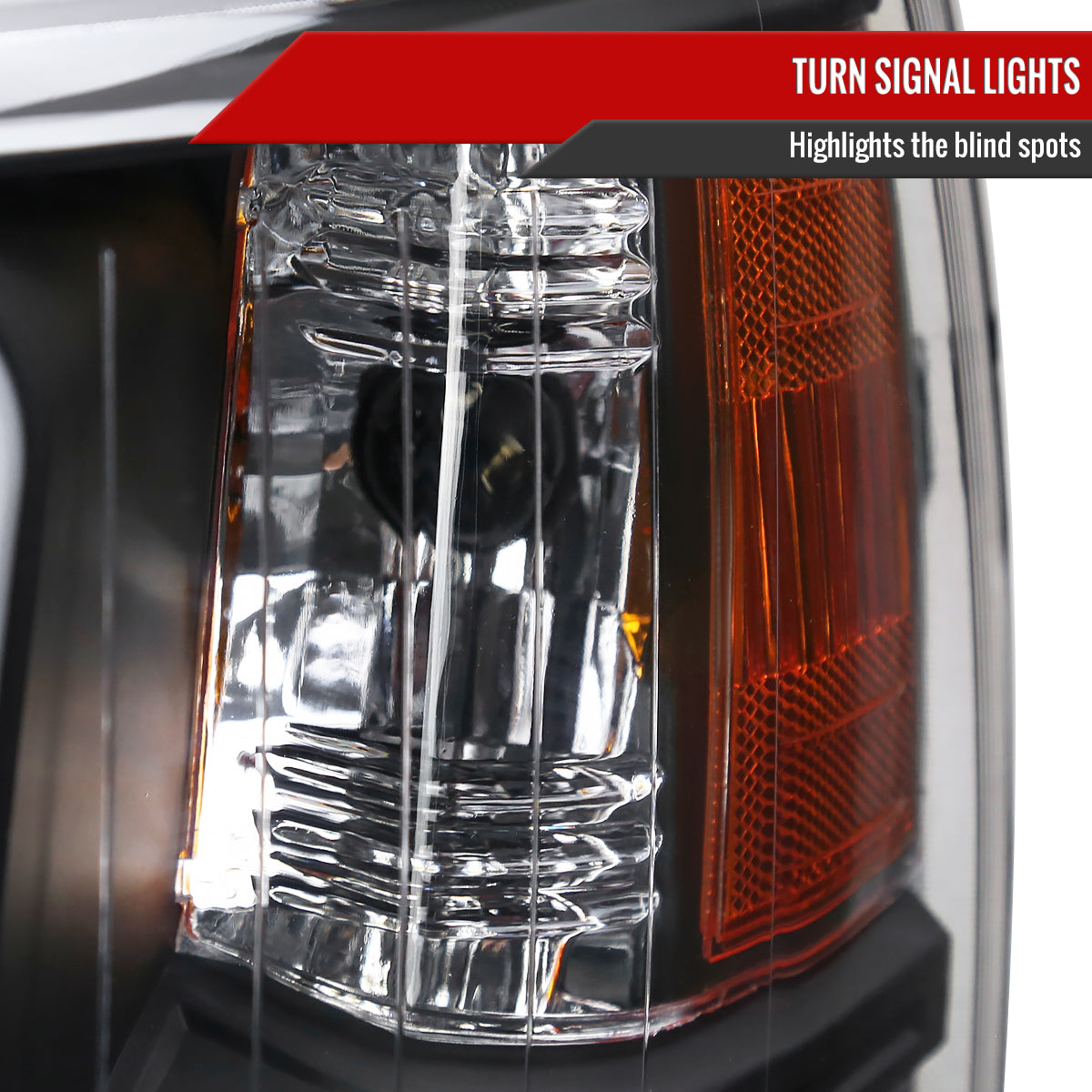 Spec-D 2007-2013 Chevrolet Silverado 1500/ 2007-2014 Silverado 2500HD 3500HD LED Bar OE Style w/ Amber Reflector Black Headlights