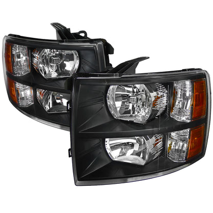 Spec-D 2007-2013 Chevrolet Silverado 1500/ 2007-2014 Silverado 2500HD 3500HD OE Style Black Headlights