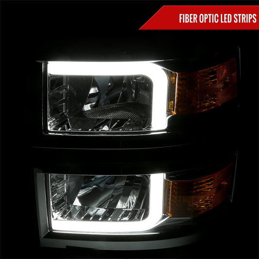 2015 Chevy Silverado Factory style Spec-D chrome aftermarket headlights