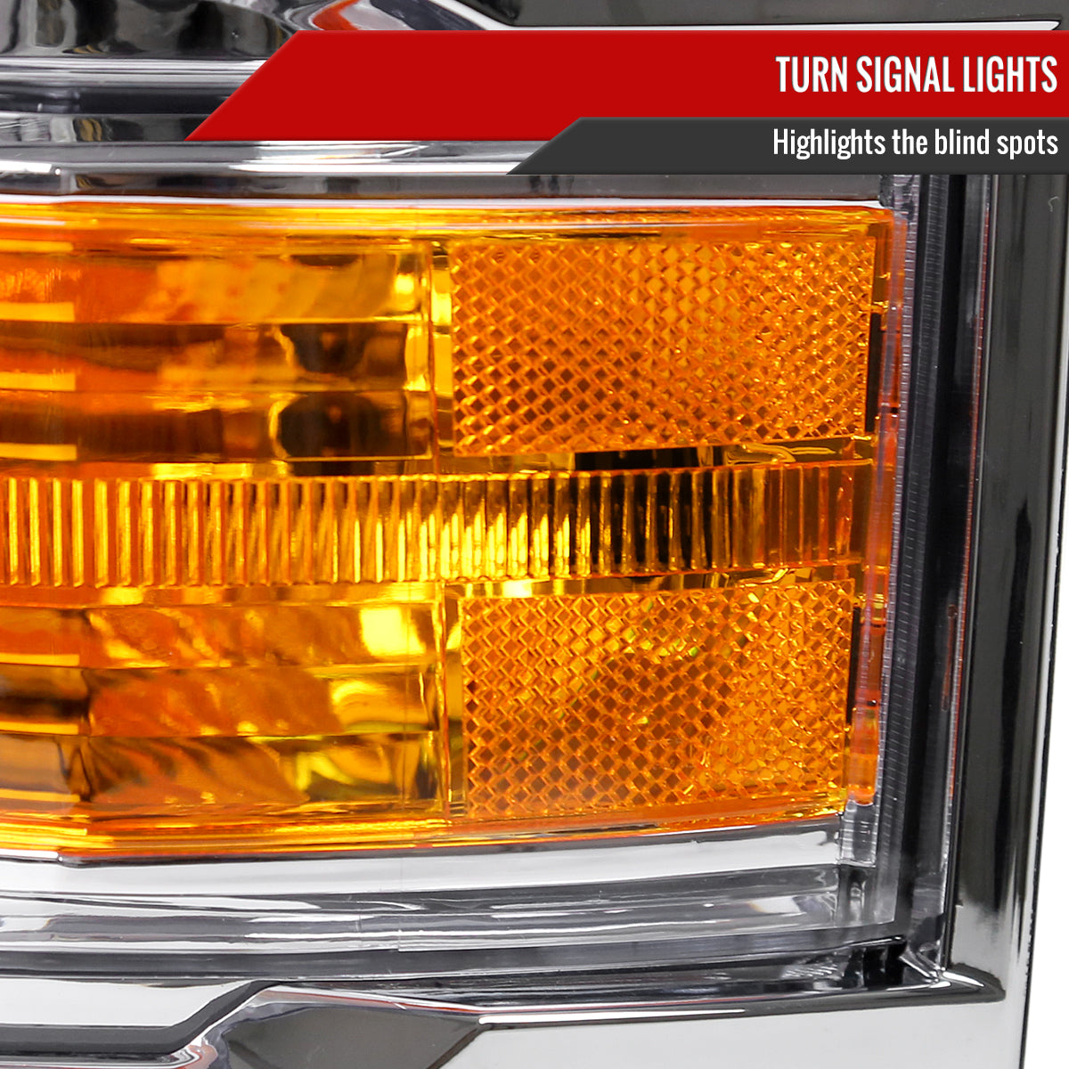 Spec-D 2014 Chevy Silverado OE chrome custom headlights