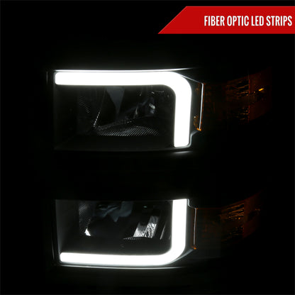 2015 Chevy Silverado OE Spec-D black aftermarket headlights