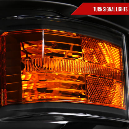 Spec-D 14 Chevy Silverado OE black headlights