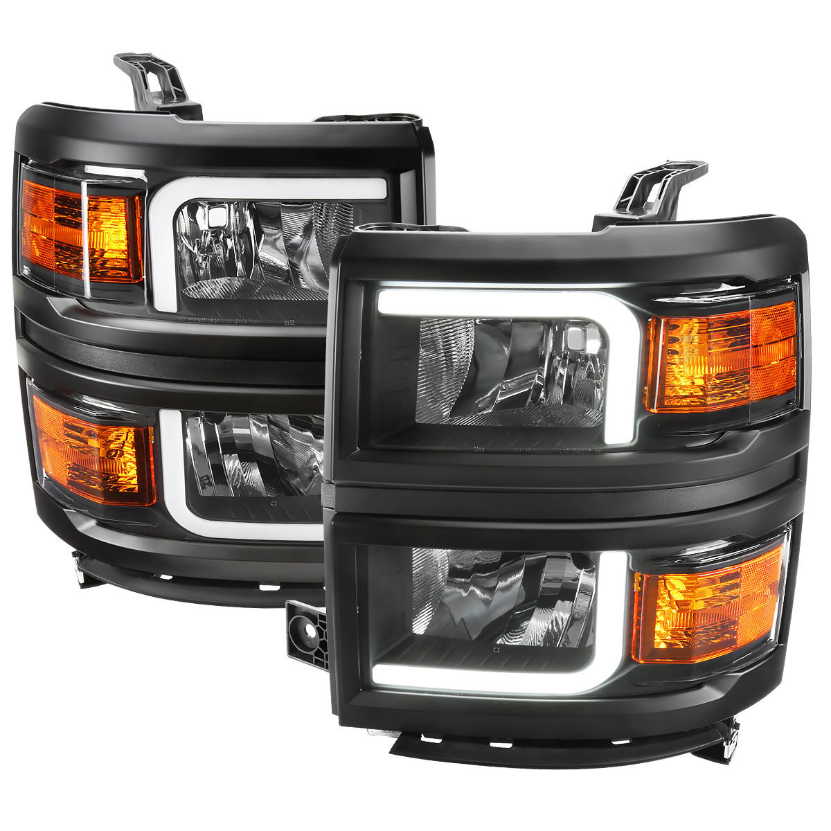 Spec-D 2014 Chevy Silverado OE black headlights upgrade