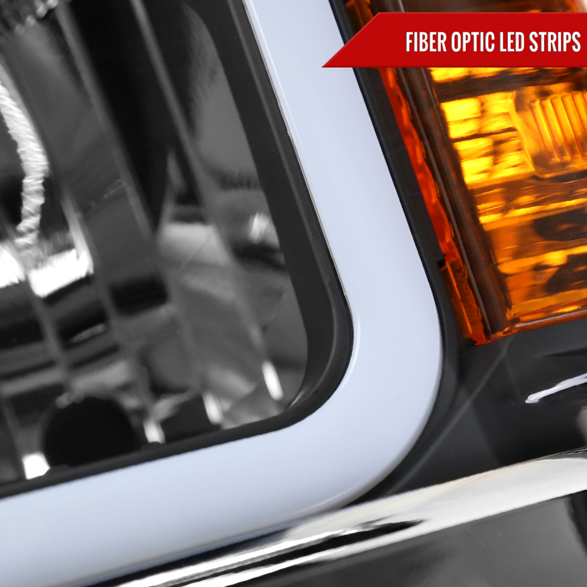 Spec-D 2014 Chevy Silverado OE black custom LED bar headlights