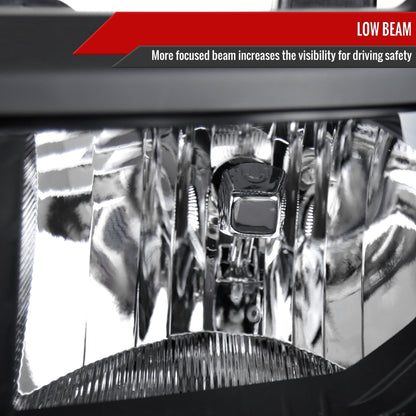 Spec-D 2014 Chevy Silverado OE V2 black headlights