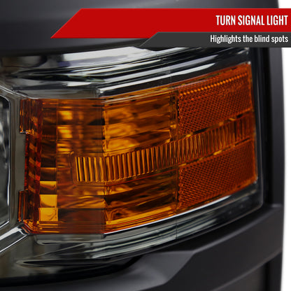 Spec-D 2014 Silverado OE Blk Trim chrome custom headlights