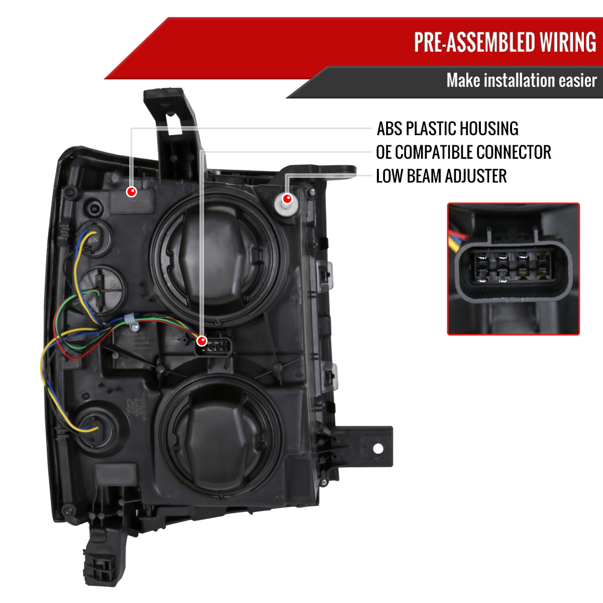 15 Silverado OE Blk Trim Spec-D chrome headlights