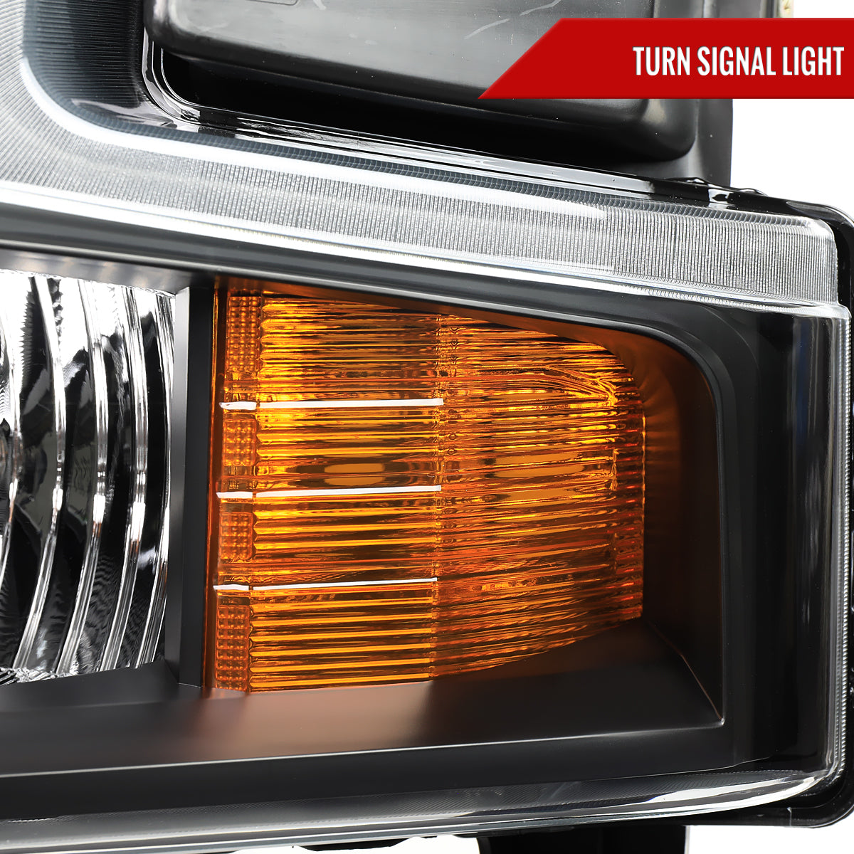 Spec-D 19 Silverado Driver Left Side black driver-side headlights