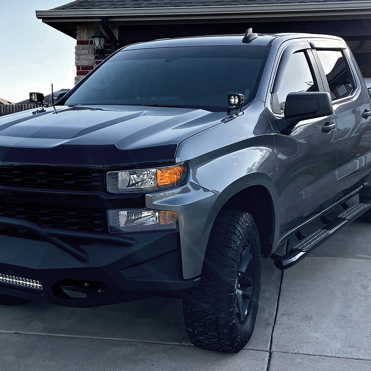 Spec-D 20 Silverado Driver Left Side black driver-side headlights