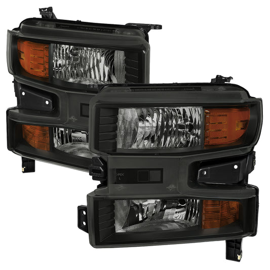 Spec-D 2019 Chevy Silverado OE Pro black headlights upgrade