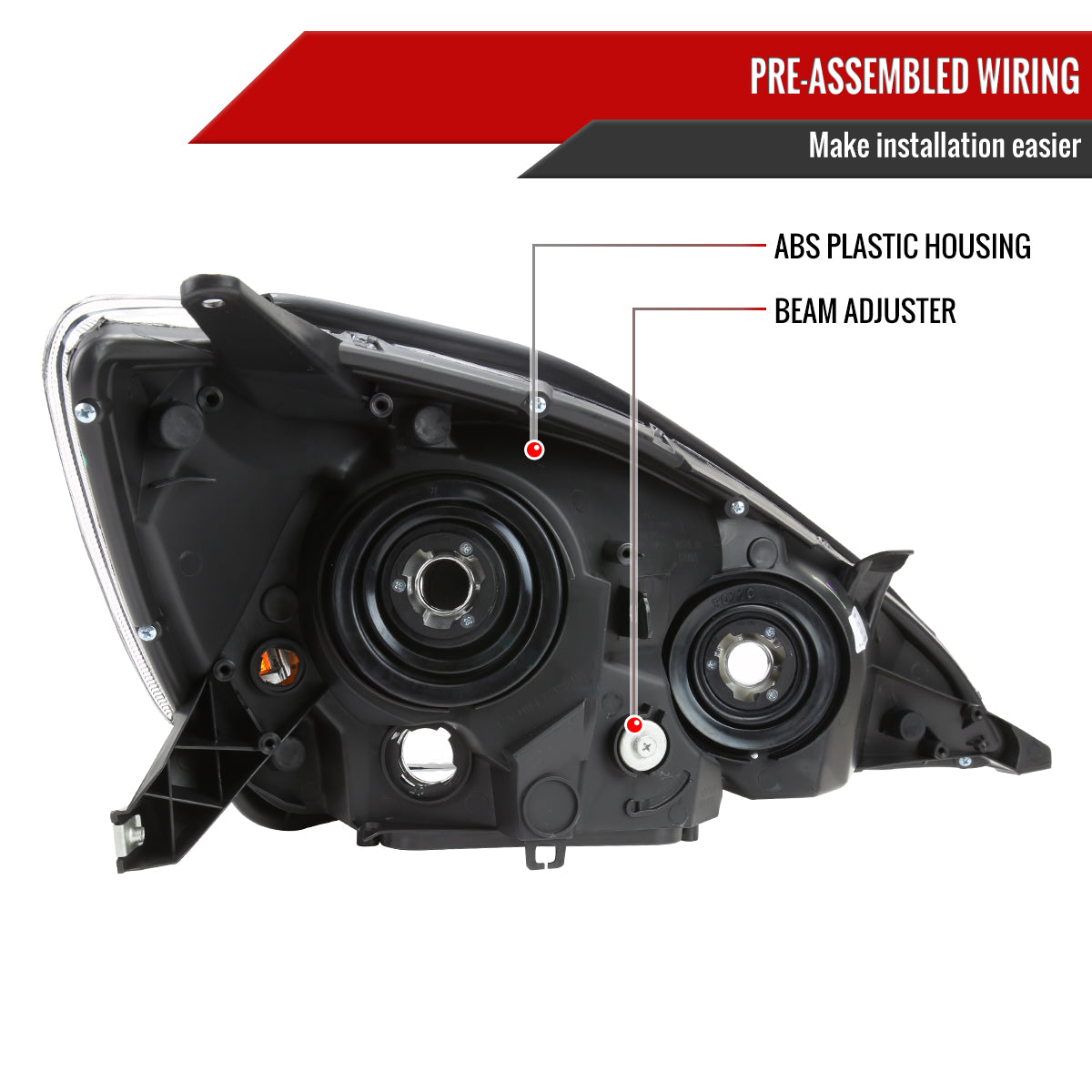 Spec-D 04 Sienna Driver Left Side chrome driver-side headlights