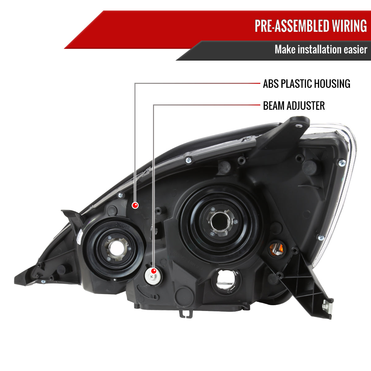 05 Sienna Passenger Right Side Spec-D chrome passenger-side headlights