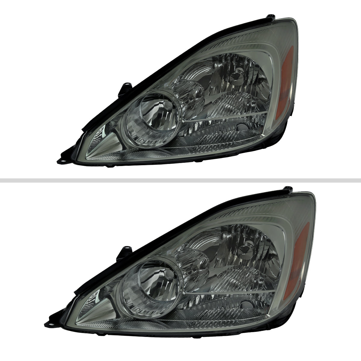 2005 Sienna OE Amber Reflector Spec-D chrome aftermarket headlights