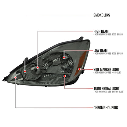 Spec-D Sienna OE Amber Reflector 04 chrome headlights