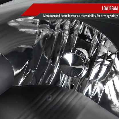 Spec-D 2004-2005 Toyota Sienna OE Style w/ Amber Reflector Black Headlights