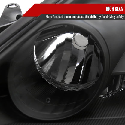 Spec-D 2004-2005 Toyota Sienna OE Style w/ Amber Reflector Black Headlights