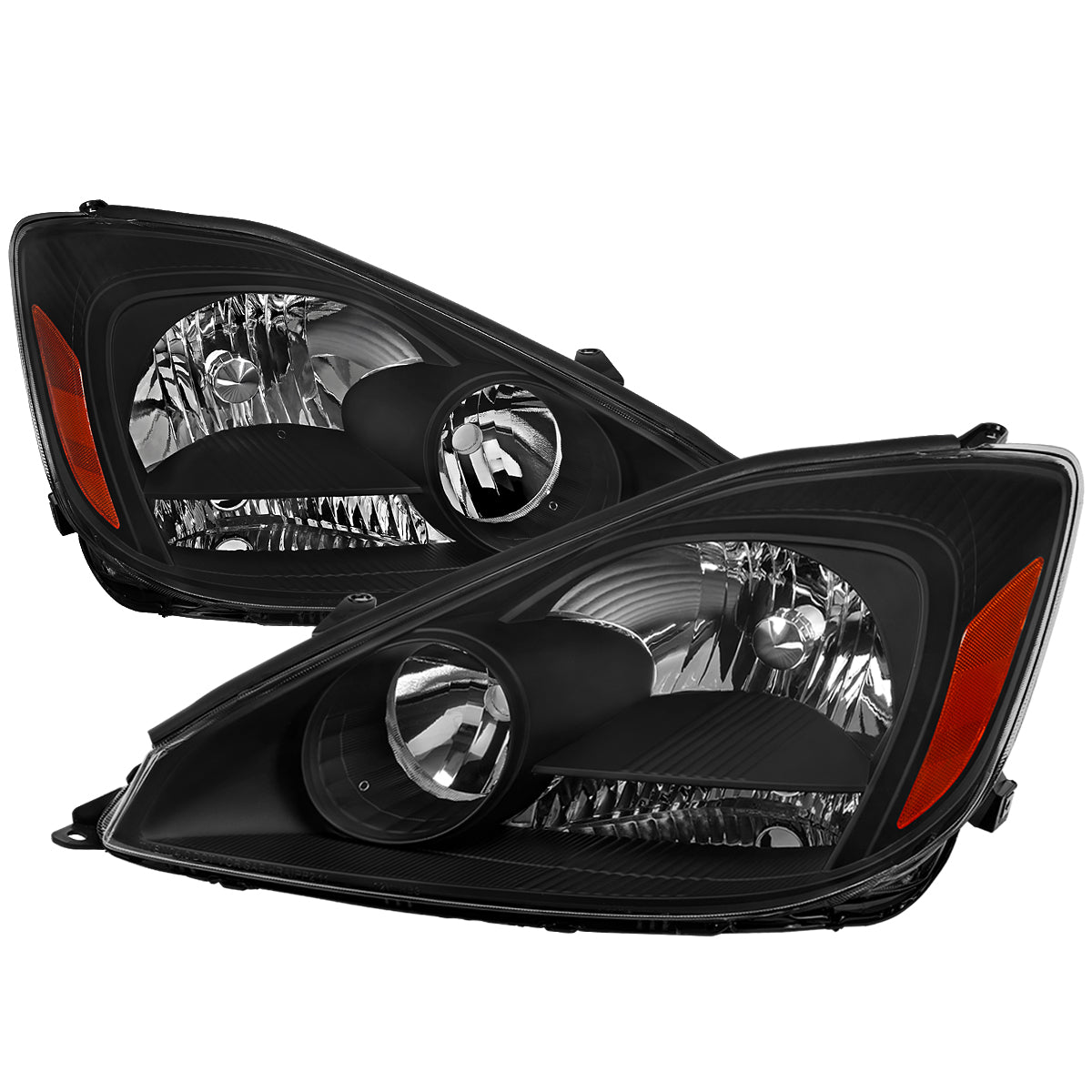 Spec-D 2004-2005 Toyota Sienna OE Style w/ Amber Reflector Black Headlights