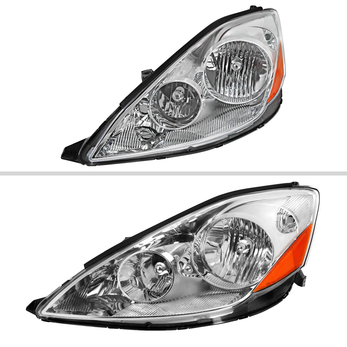 2007 Sienna OE Amber Spec-D chrome aftermarket headlights
