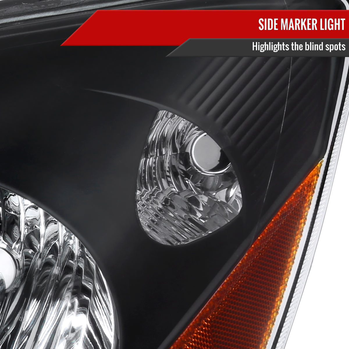 Spec-D 2006-2010 Toyota Sienna OE Style w/ Amber Reflector Black Headlights