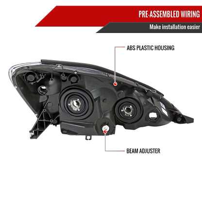 Spec-D 2006-2010 Toyota Sienna OE Style w/ Amber Reflector Black Headlights