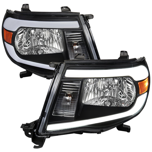 Spec-D 2005-2011 Toyota Tacoma LED Bar OE Style Black Headlights