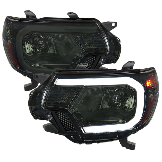 Spec-D 2012 Tacoma Factory chrome LED Strip Headlights upgrade