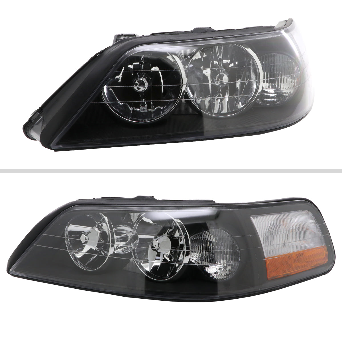 2006 Lincoln Town Car Factory Spec-D black aftermarket headlights