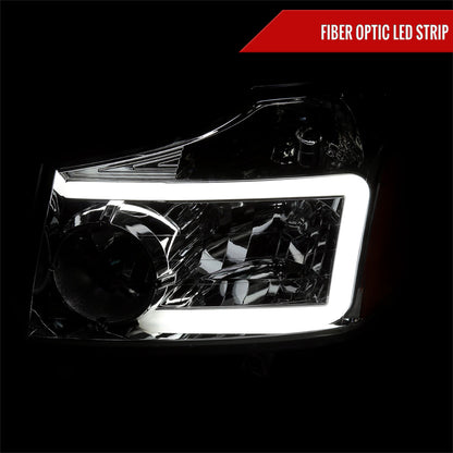2005 Nissan Titan Armada Factory Spec-D chrome aftermarket headlights