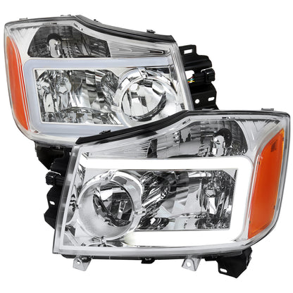 Spec-D 2004 Nissan Titan Armada Factory chrome headlights upgrade