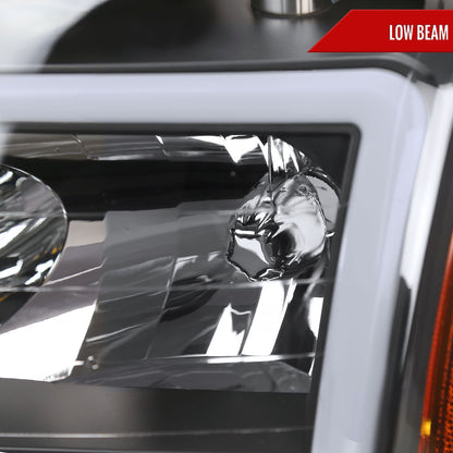 Spec-D 2004-2015 Nissan Titan / 2004-2007 Armada LED Bar Factory Black Headlights