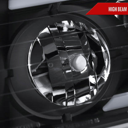 Spec-D 2004-2015 Nissan Titan / 2004-2007 Armada LED Bar Factory Black Headlights