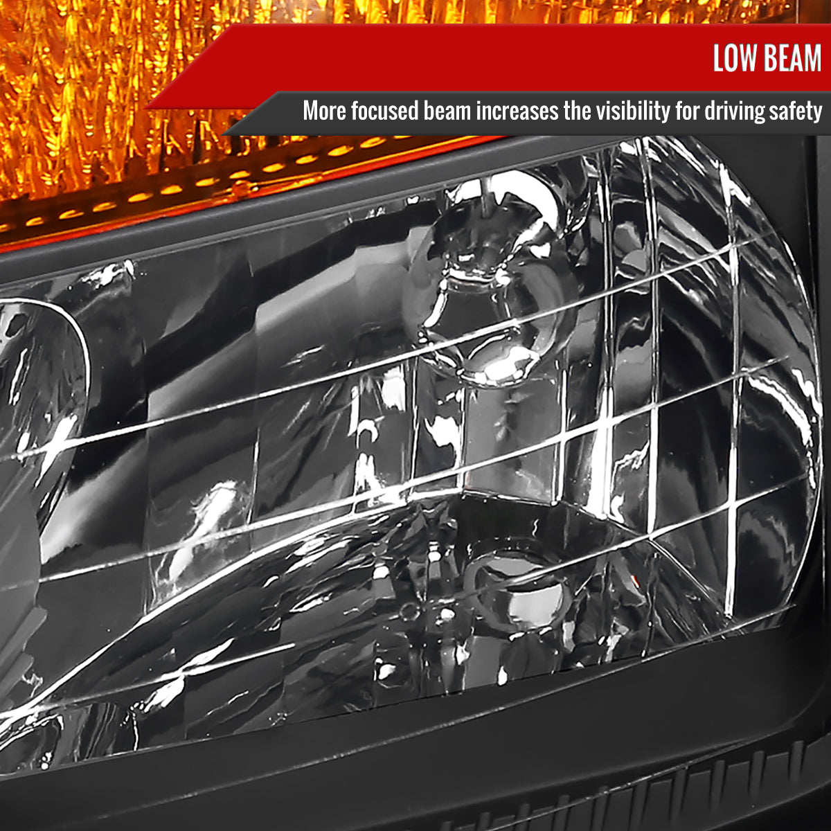 Spec-D 2004-2015 Nissan Titan/ 2004-2007 Armada OE Style w/ Amber Reflectors Black Headlights
