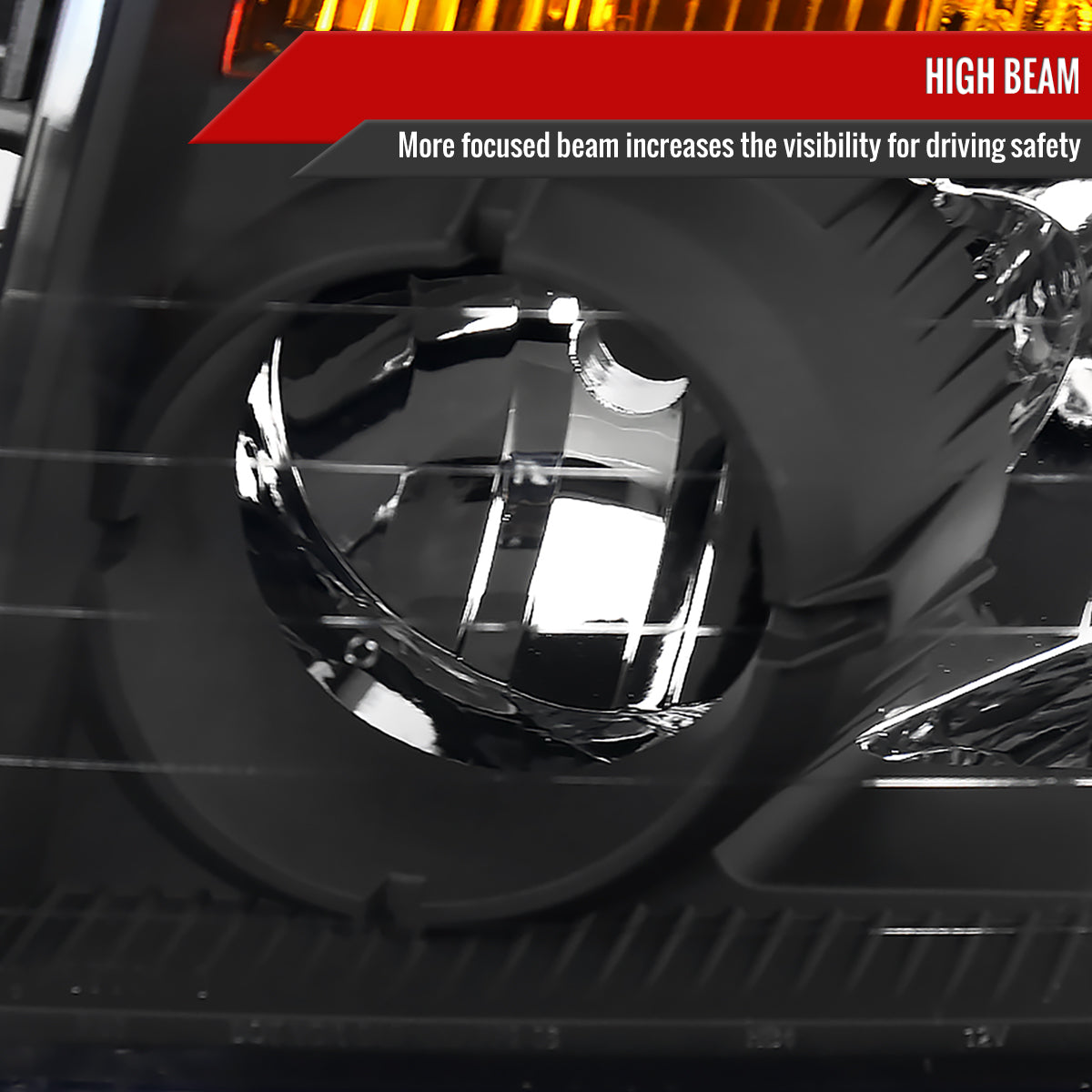 Spec-D 2004-2015 Nissan Titan/ 2004-2007 Armada OE Style w/ Amber Reflectors Black Headlights