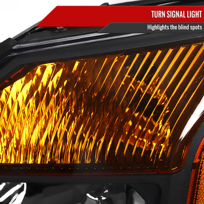 Spec-D 2004-2015 Nissan Titan/ 2004-2007 Armada OE Style w/ Amber Reflectors Black Headlights