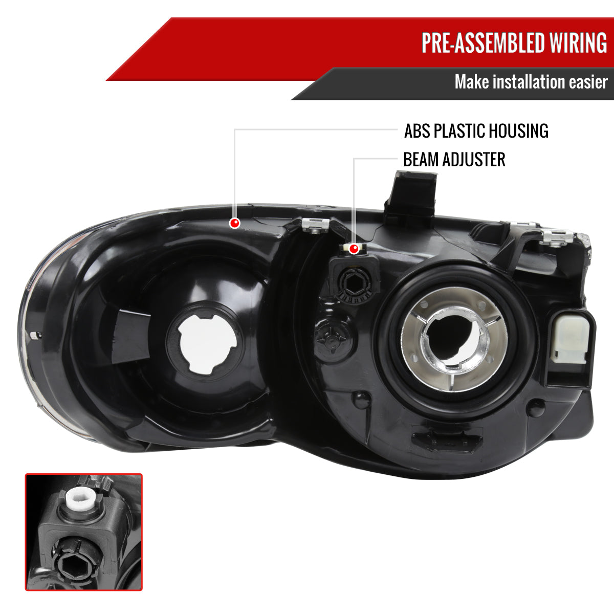 Spec-D 2005-2007 Chrysler Town & Country OE Style Replacement Black Headlights