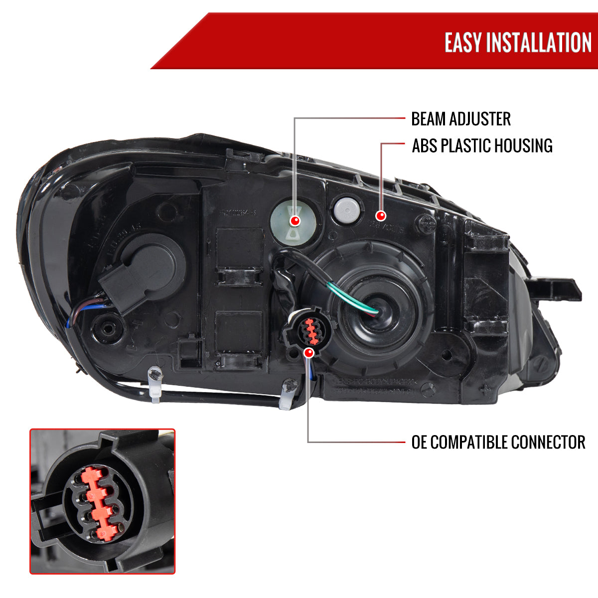 2000-2007 Ford Taurus chrome clear factory style headlight set Spec-D