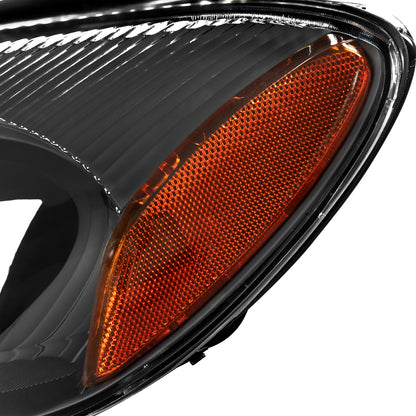 Replacement black headlights for 2002-2005 Taurus clear lens Spec-D factory style