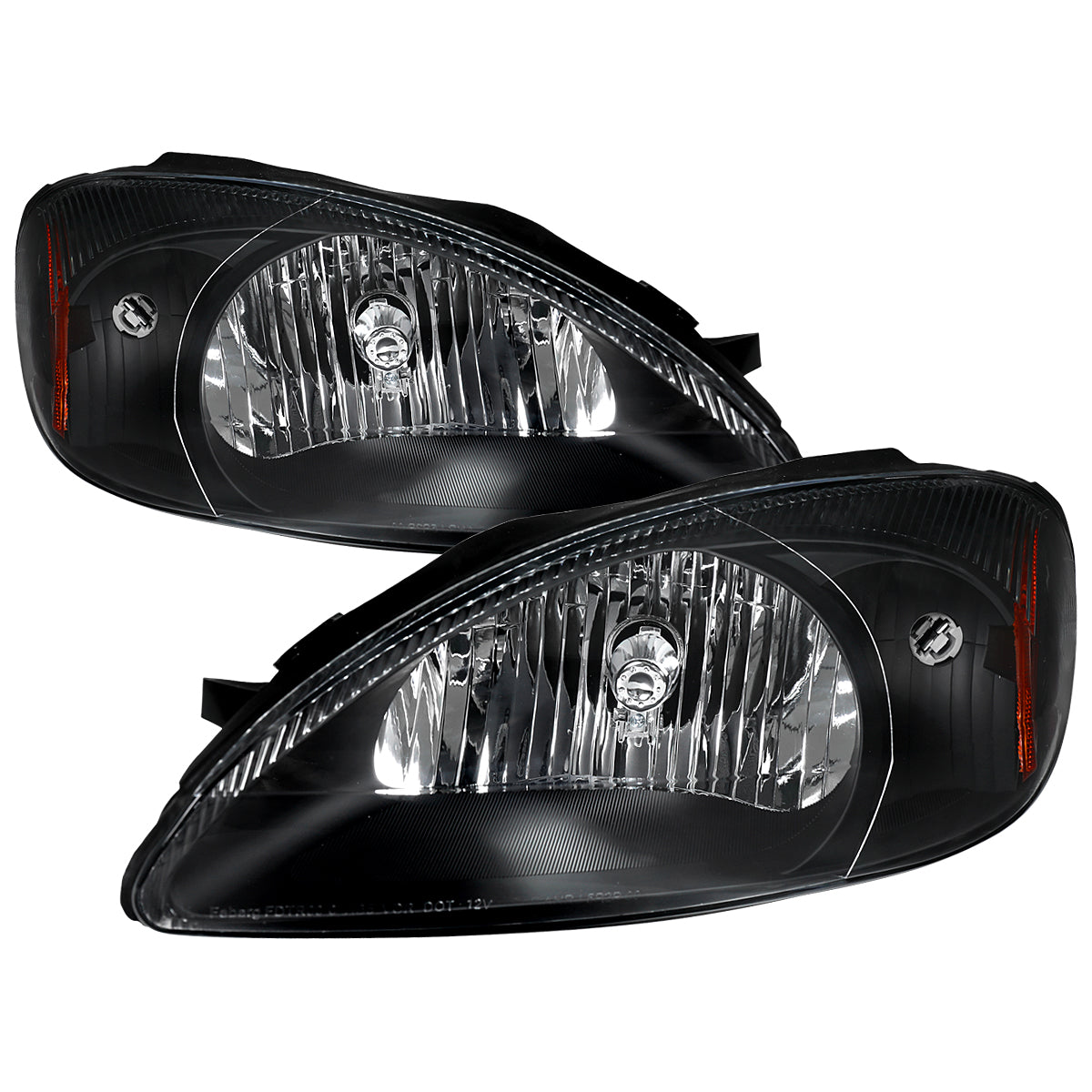 Ford Taurus 2000-2007 Spec-D black housing clear lens headlights pair