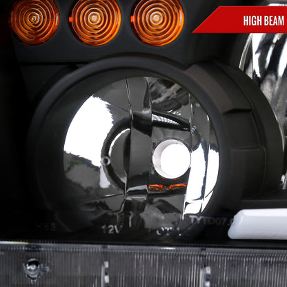 Spec-D 2007-2013 Toyota Tundra/2008-2017 Sequoia LED Tube OE Style with LED Turn Signal Black Headlights