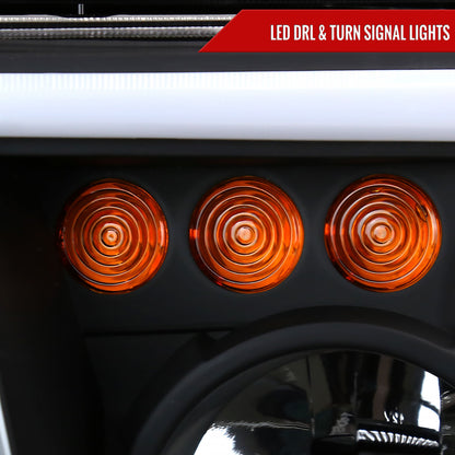 Spec-D 2007-2013 Toyota Tundra/2008-2017 Sequoia LED Tube OE Style with LED Turn Signal Black Headlights